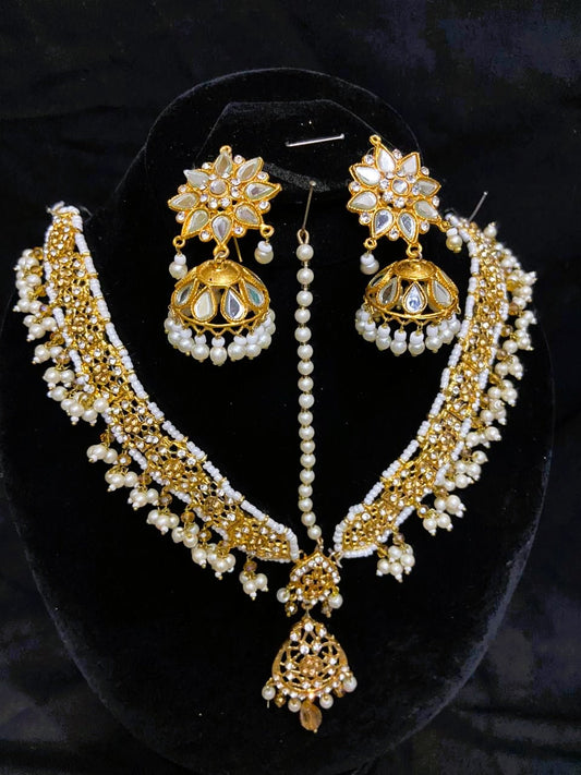 Stylish Matha Patti with Earrings – Traditional Bridal Headpiece & Jewelry Set for Girls & Women | Perfect for Weddings, Mehndi & Parties