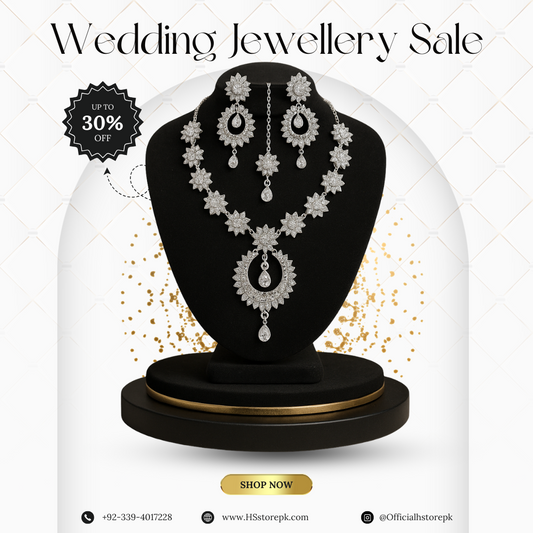 Graceful Indian Jewelry Set with Jhumkay – Necklace, Earrings & Tikka Combo