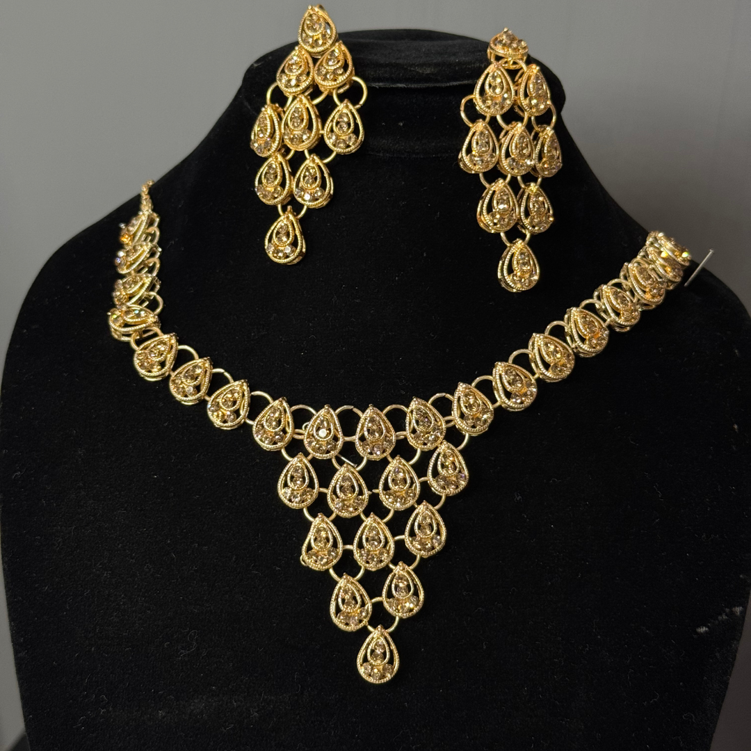 Elegant Traditional Jewelry Set with Stunning Jhumkay – Complete Necklace, Earrings