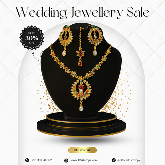 Festival-Perfect Jewelry Set – Lightweight Jhumkay with Delicate Tikka & Necklace