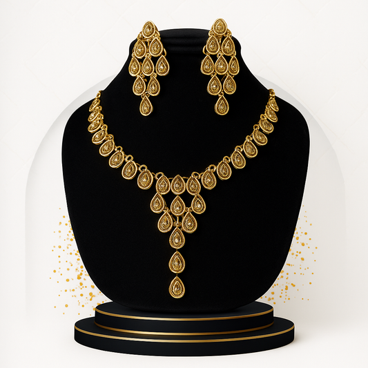 Elegant Traditional Jewelry Set with Stunning Jhumkay – Complete Necklace, Earrings
