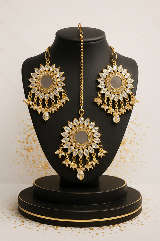 Festive Jewellery Set Jhumkay  –  Maang Tikka Included Complete Ethnic Accessory Pack